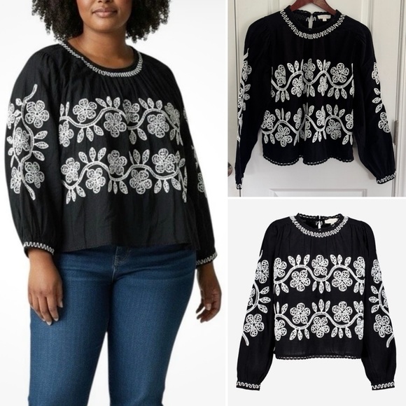Jennifer & Grace Tops - Jennifer & Grace Embroidered Blouse